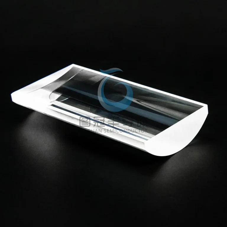 Clear Fused Quartz plano-convex optical component with one flat surface and one highly polished convex surface.