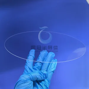 a large, clear 12-inch Fused Quartz wafer or disk.